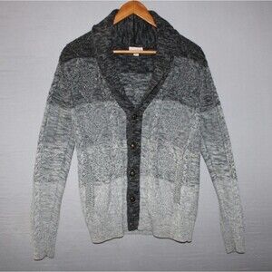 Merona Women Gray Button Up Cardigan Small 100% Cotton Casual Winter Fall